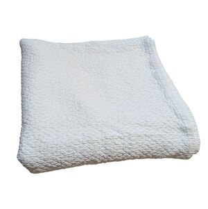 Linea Casa by Sferra White Solid Cotton Throw Full/Queen Blanket 82x84" Coverlet